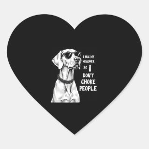 Sticker Cœur J'Embrasse Mon Weimaraner Donc Je Ne Choque Pas Le