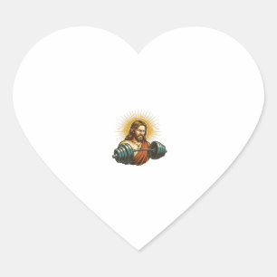 Sticker Cœur Jésus Ajoutant Accidentellement Trop de Poids Éche