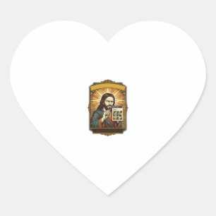 Sticker Cœur Jésus Escalier Flou Test Captcha Sécurité Tech Hum