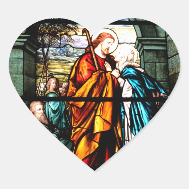 Sticker Cœur Jésus et Marie (Devant)