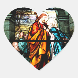 Sticker Cœur Jésus et Marie
