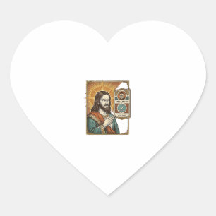 Sticker Cœur Jésus Faux Vérifié Coche Arnaque Troll Social Hu