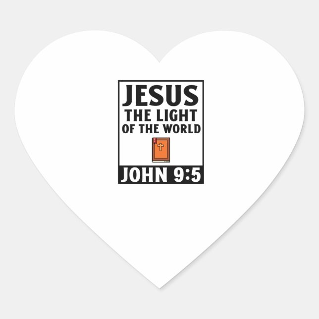 Sticker Cœur Jésus la lumière du monde foi chrétienne relig (Devant)