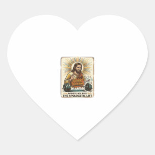 Sticker Cœur Jésus laissant tomber lourdement un haltère bruyam