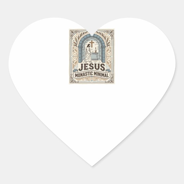 Sticker Cœur Jésus Monastique Minimal Jésus Monastique Minimal  (Devant)