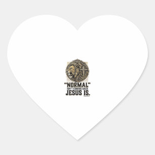 Sticker Cœur Jésus Revient Croix Lionnne Chemise Chrétienne
