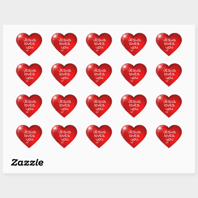 Sticker Cœur Jésus t'aime (Feuille)