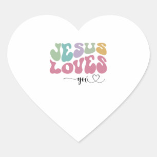 Sticker Cœur Jésus t'aime