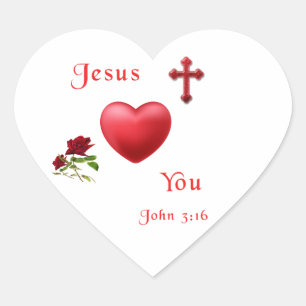 Sticker Cœur jésus t'aime