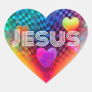 Sticker Cœur Jésus Techno Heart