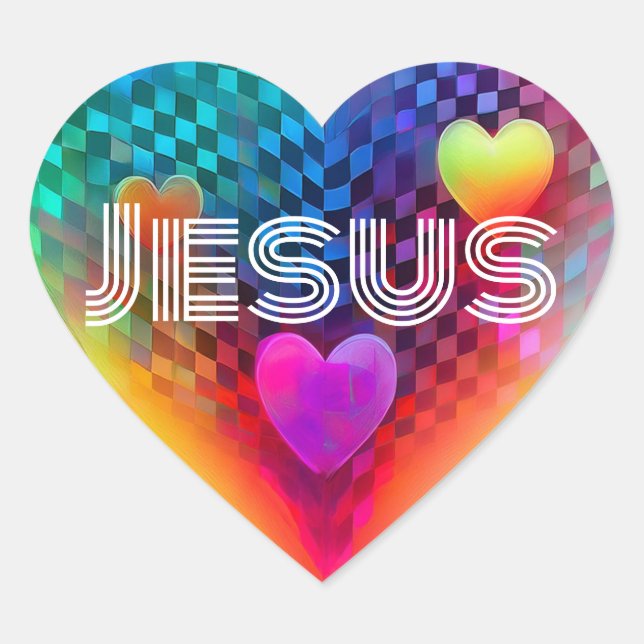 Sticker Cœur Jésus Techno Heart (Devant)