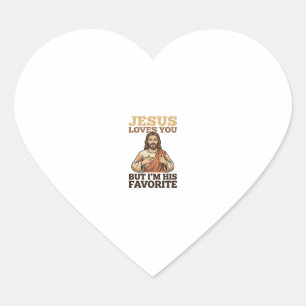 Sticker Cœur Jésus Vous Aime Drôle Vintage Croyance Chemise Des