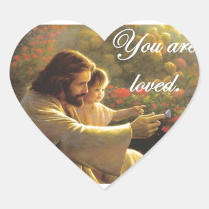 Sticker Cœur Jésus - Vous êtes aimés
