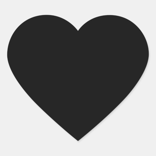 Sticker Cœur Jet Black Design - personnaliser avec texte, photo (Devant)