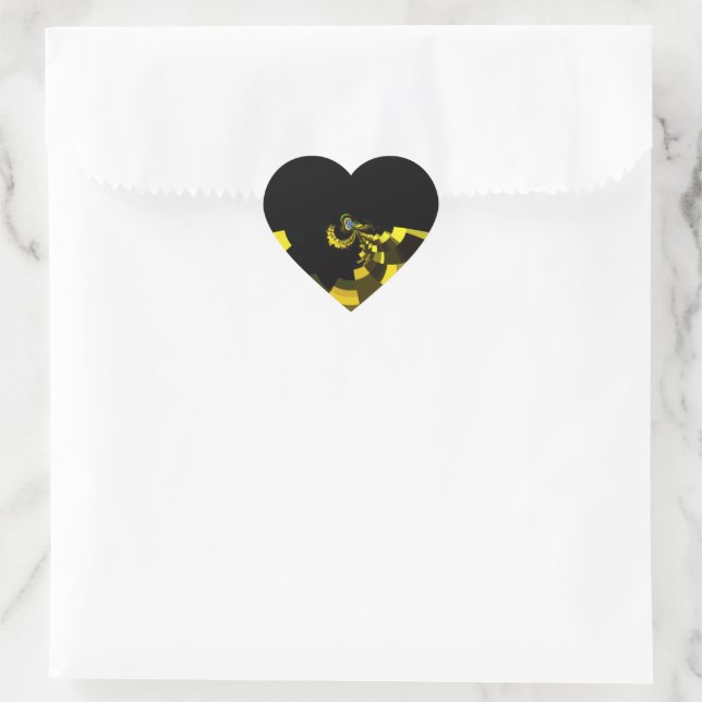 Sticker Cœur Jet Black et Gold Vector Art Design graphique (Sac)