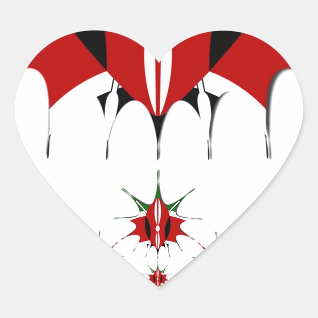 Sticker Cœur Joli drapeau du Kenya. (Devant)