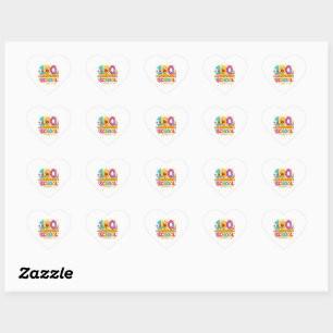 Sticker Cœur Joli fil 100 jours d'école T-Shirt pour enseignant
