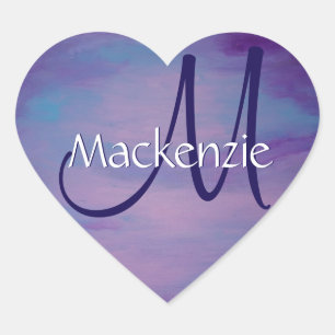 Sticker Cœur Joli Pastels   Cloud rose mignon Ciel bleu violet