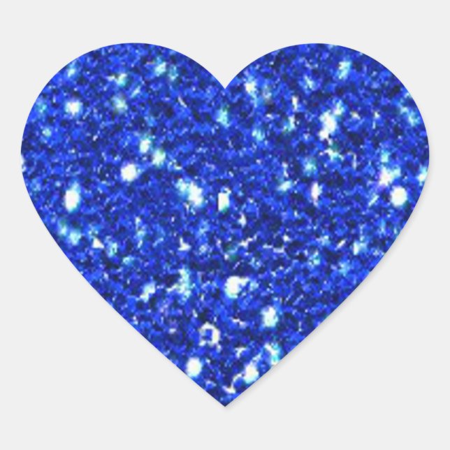 Sticker Cœur Joli Royal Blue Sparkly Faux Parties scintillant L (Devant)