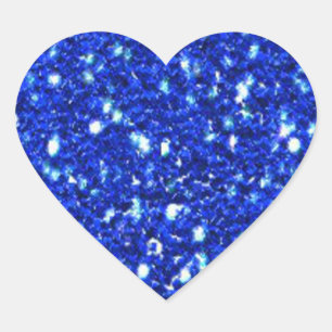 Sticker Cœur Joli Royal Blue Sparkly Faux Parties scintillant L