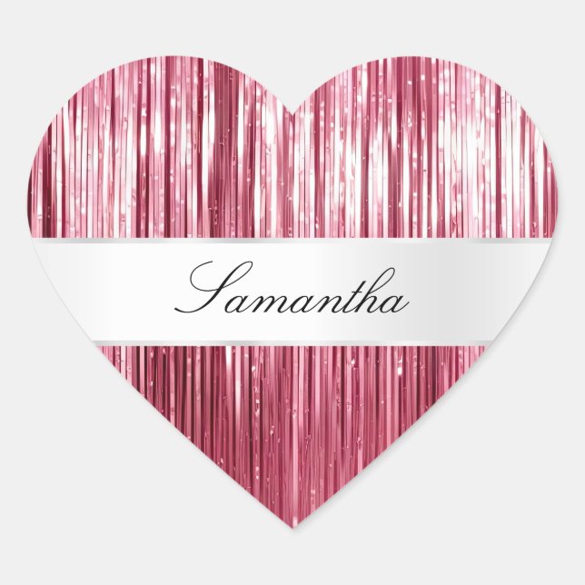 Sticker Cœur Joli Tinsel De Glam Rose (Devant)