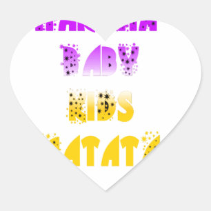 Sticker Cœur Joli violet et jaune Hakuna Matata bébé enfants G