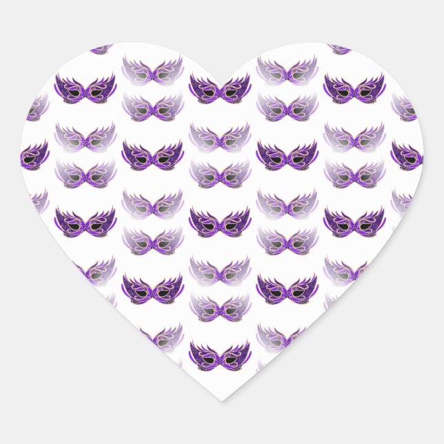 Sticker Cœur Jolie Mascarade violette Mascarade Masques Mardi G (Devant)