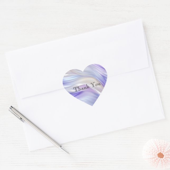 Sticker Cœur Jolie perle bleu violet perle blanc perles (Enveloppe)