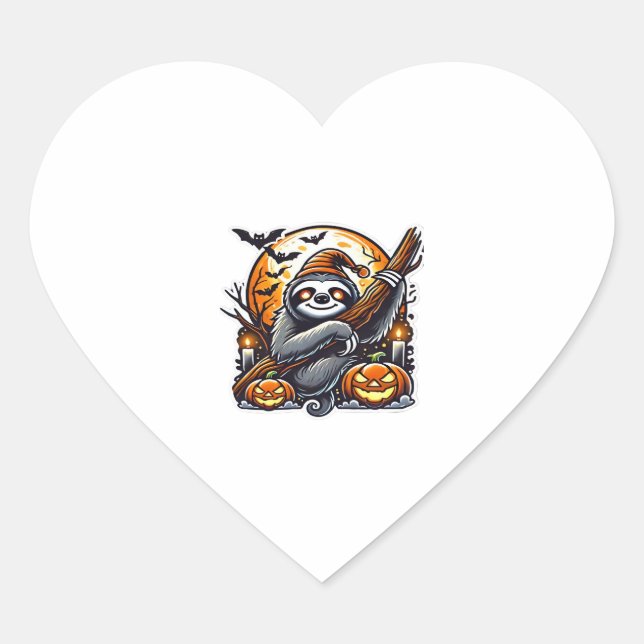 Sticker Cœur Jolie Soirée Sloth Halloween classique T-shirt (Devant)