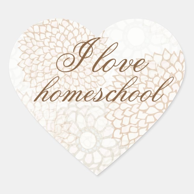 Sticker Cœur Jolies fleurs (Devant)