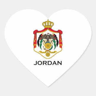 Sticker Cœur JORDANIE - emblème/drapeau/armoiries/symbole