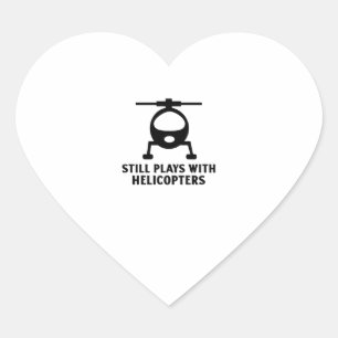 Sticker Cœur Joue toujours avec les hélicoptères