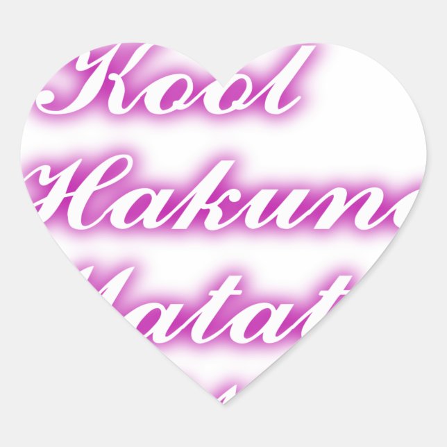 Sticker Cœur Jouer Cool Hakuna Matata .png (Devant)