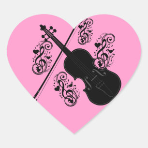 Sticker Cœur Jouons,Violin_