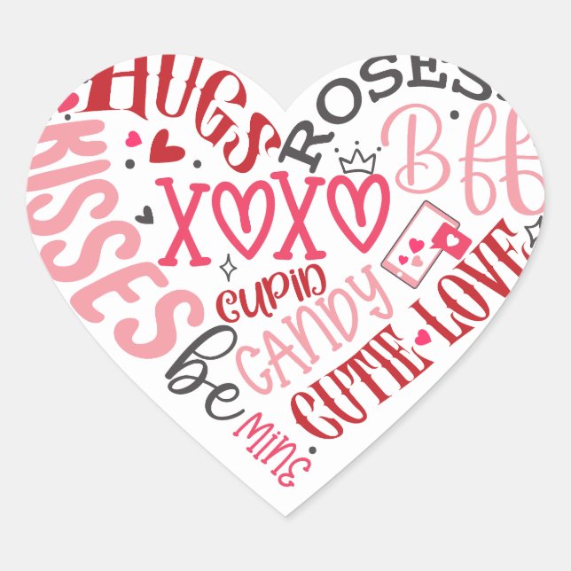 Sticker Cœur Jour de la Saint Valentin (Devant)