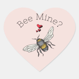 Sticker Cœur Jour de la Saint-Valentin de la mine d'abeilles ro