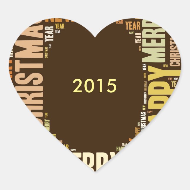 Sticker Cœur JOY Wordcloud Noël (Devant)