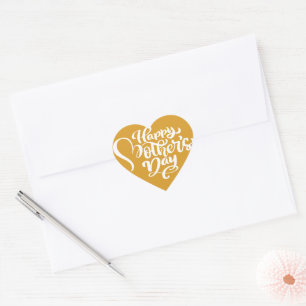 Sticker Cœur Joyeuse Fête des Mères Forme cardiaque dorée
