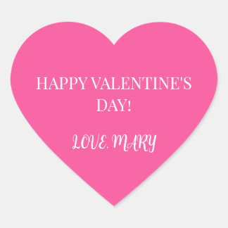Sticker Cœur Joyeuse Saint-Valentin de la part de Name Rose 