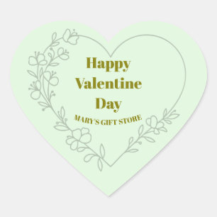 Sticker Cœur Joyeuse Saint-Valentin Nom de l'entreprise Classi