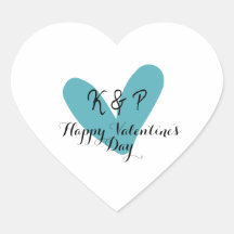 Joyeuse Saint-Valentin turquoise cœur nom lettre 