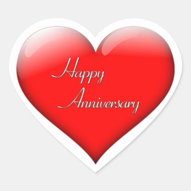 Sticker Coeur Joyeux Anniversaire (Devant)