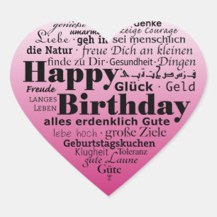Sticker Cœur Joyeux anniversaire