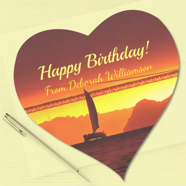 Sticker Cœur Joyeux Anniversaire Coucher du coeur 1124 (Créateur téléchargé)