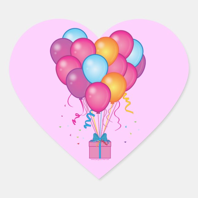 Sticker Cœur Joyeux anniversaire du coeur (Devant)