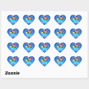 Sticker Cœur Joyeux anniversaire...l'heure de la fête !