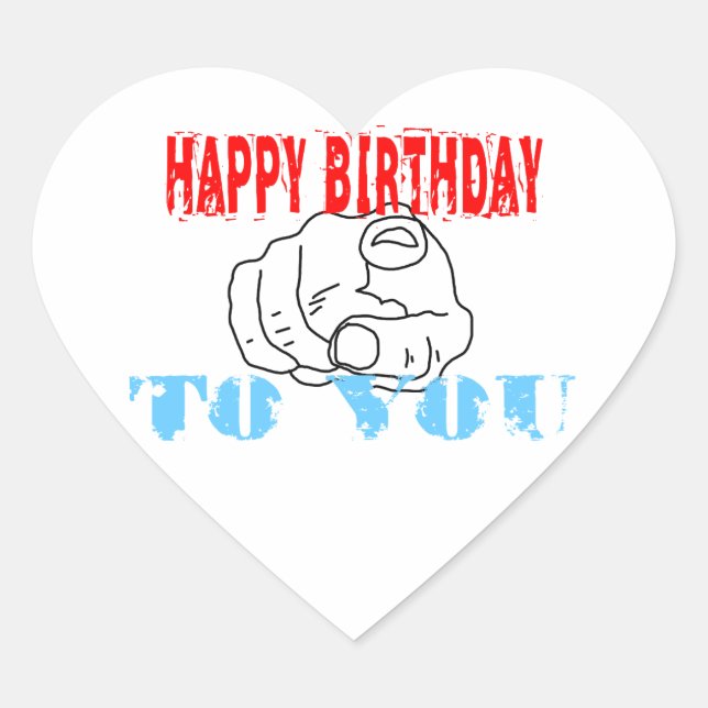 Sticker Cœur Joyeux Anniversaire Pour Vous (Devant)