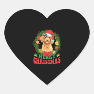 Sticker Cœur Joyeux canicule de Noël Amoureux des chiens de San