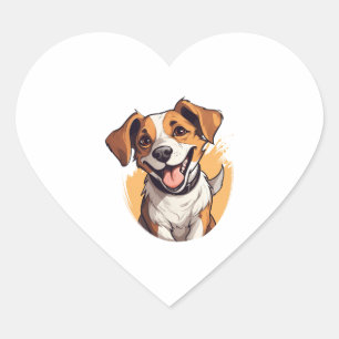 Sticker Cœur Joyeux chiot souriant classique T-shirt