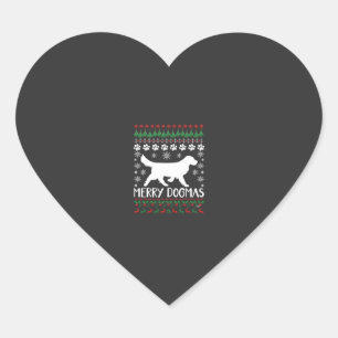 Sticker Cœur Joyeux Dogmes Chien Flocon de Neige Sweat de Noël